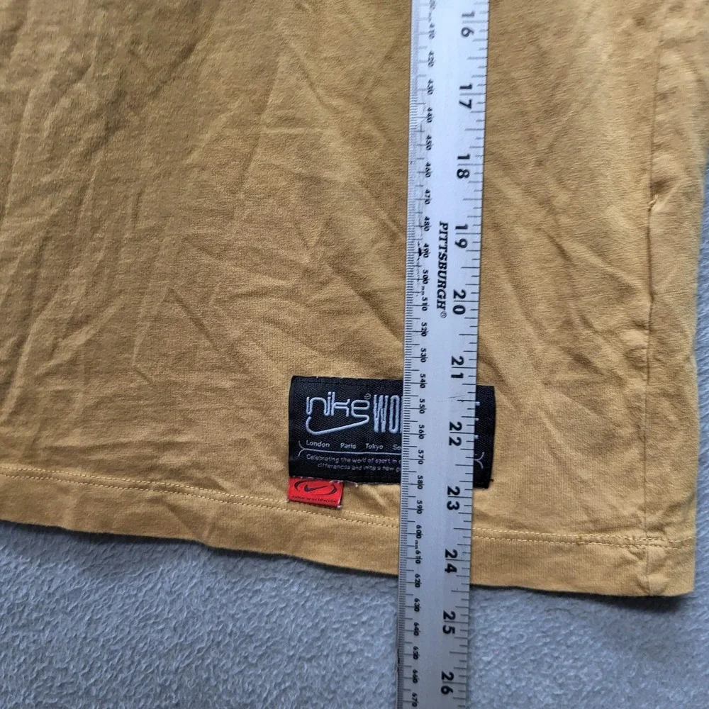 Nike Boy Shirt XL Tan Graphic Nike Swoosh The Tee Logo Short Sleeve